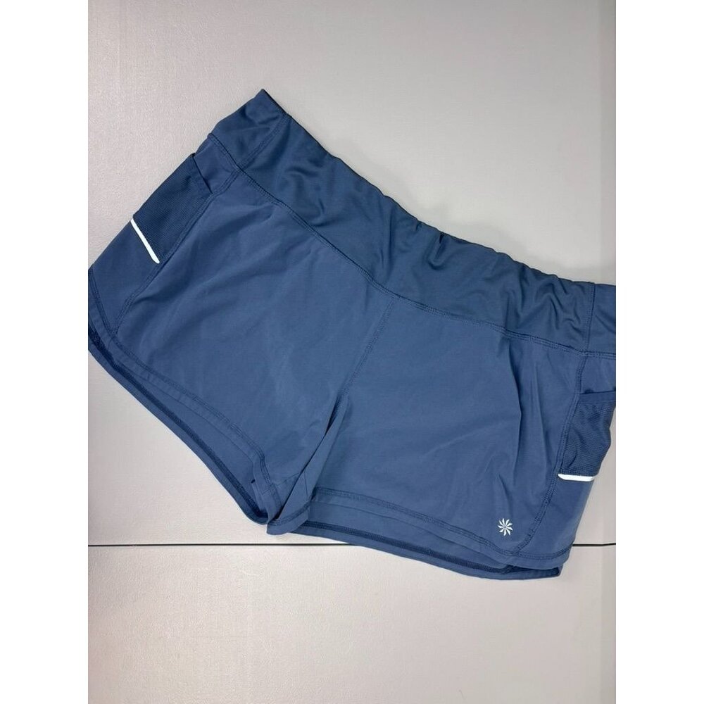 Athleta women's XL navy blue high rise lined athletic running‎ shorts 4" inseam